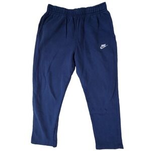 Nike Fleece Jogger Sweatpants Blue Mens Large Athletic Pants Swoosh Logo